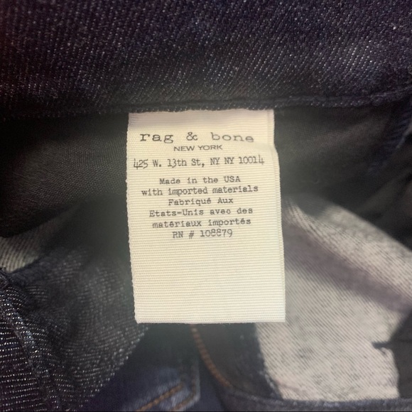 Rag & Bone Women’s Indigo Ice Dash Trousers Cropped Jeans Size 25 - Picture 14 of 14